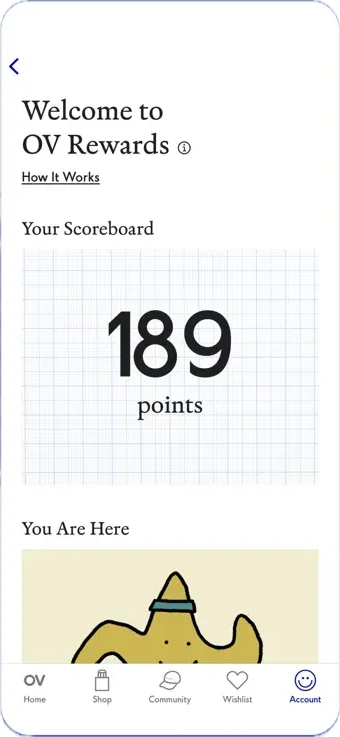 OV Rewards in the app: the points scoreboard customers earned by scanning in store and at events